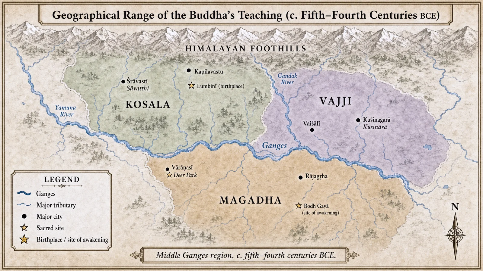 Geographical range of the Buddha’s teaching