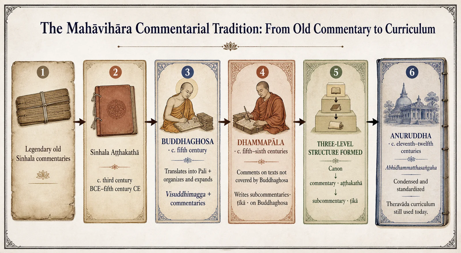 The Mahāvihāra commentarial lineage: from old commentaries to a curriculum