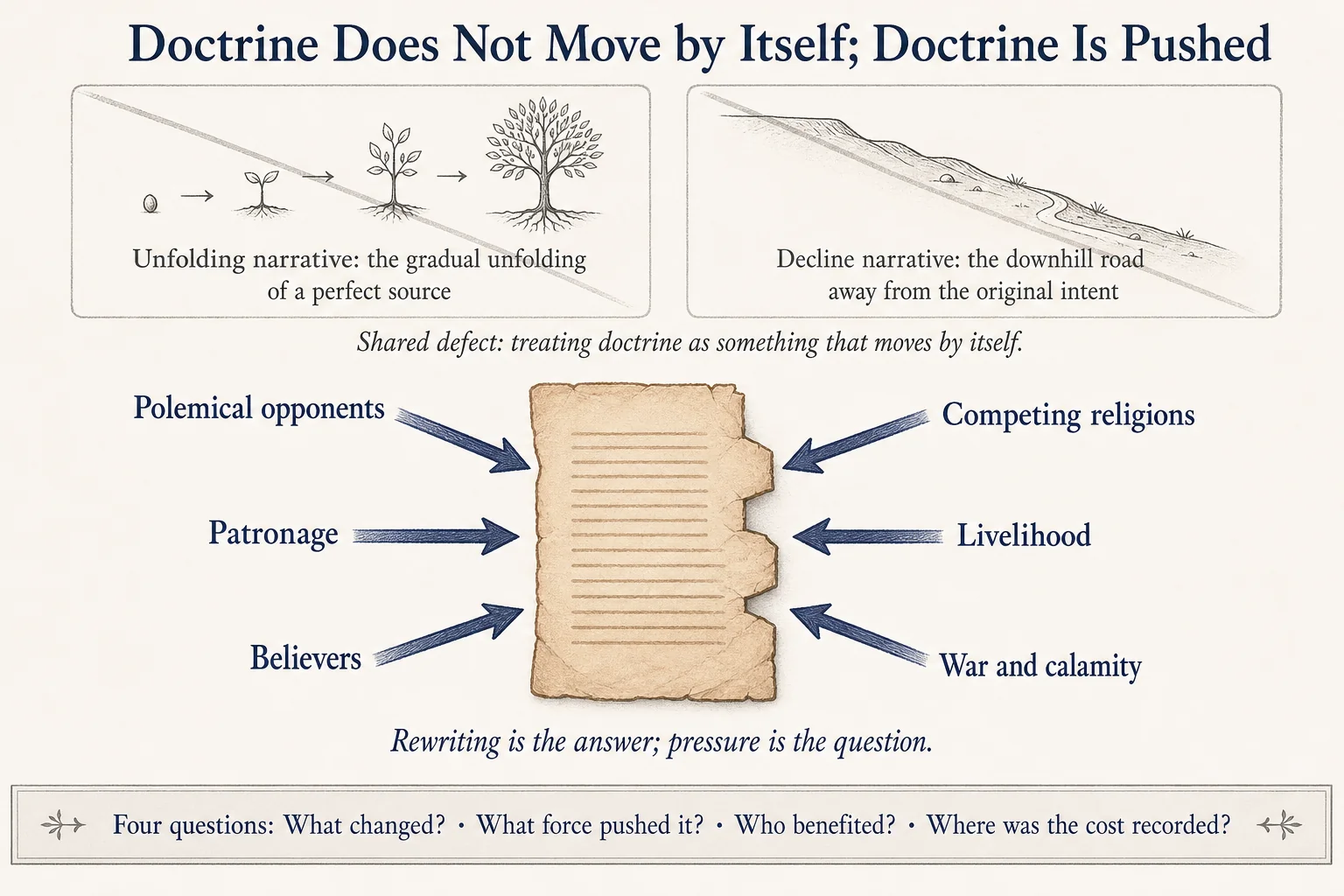 Doctrine Is Pushed: Two Older Narratives and This Volume's Working Hypothesis