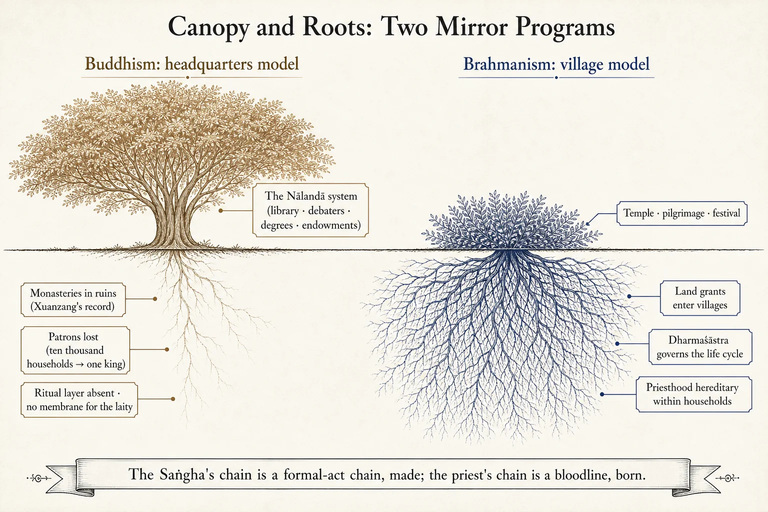 Canopy and Roots: Two Mirrored Programs