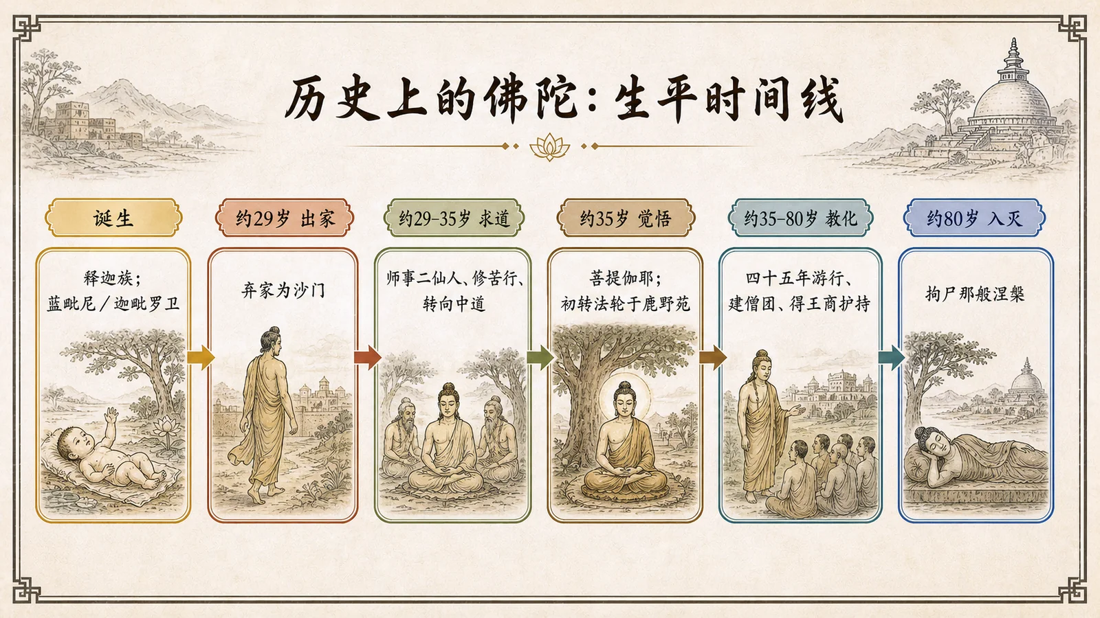历史上的佛陀:生平时间线