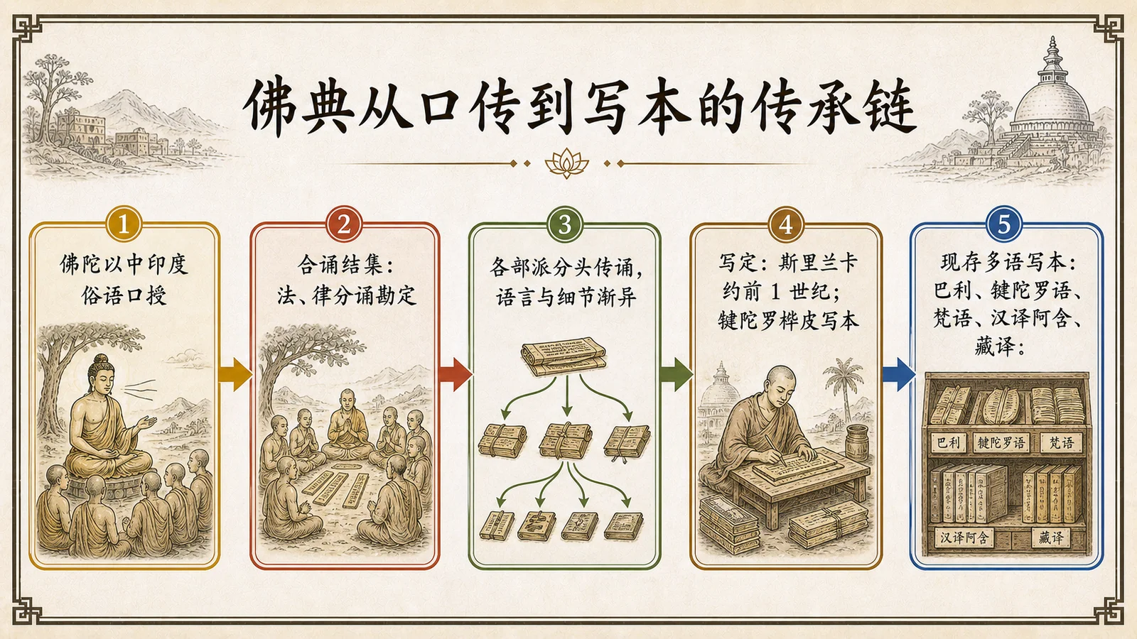 佛典从口传到写本的传承链