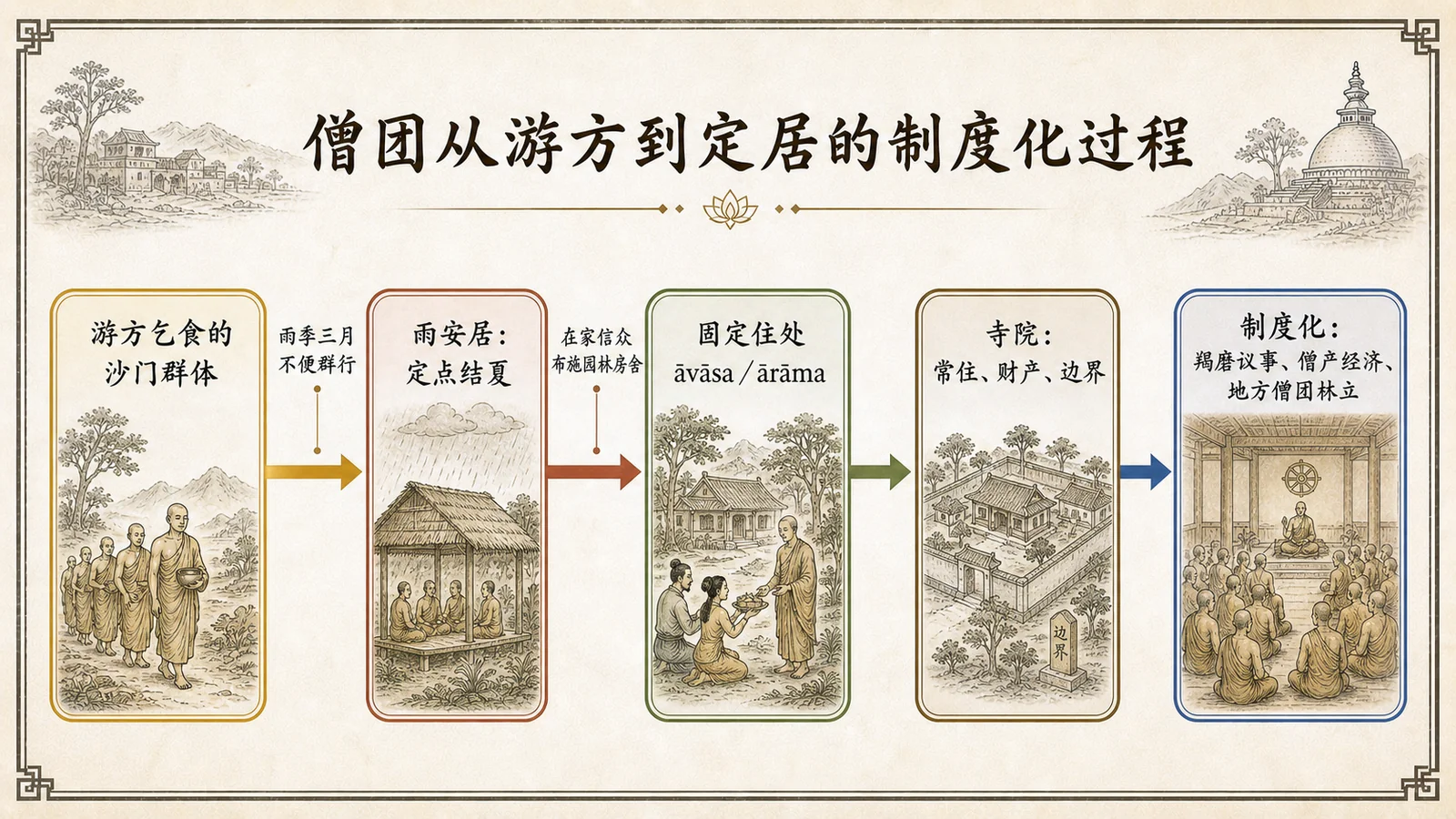 僧团从游方到定居的制度化过程