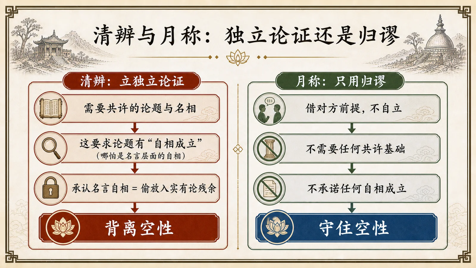 清辨与月称:独立论证还是归谬