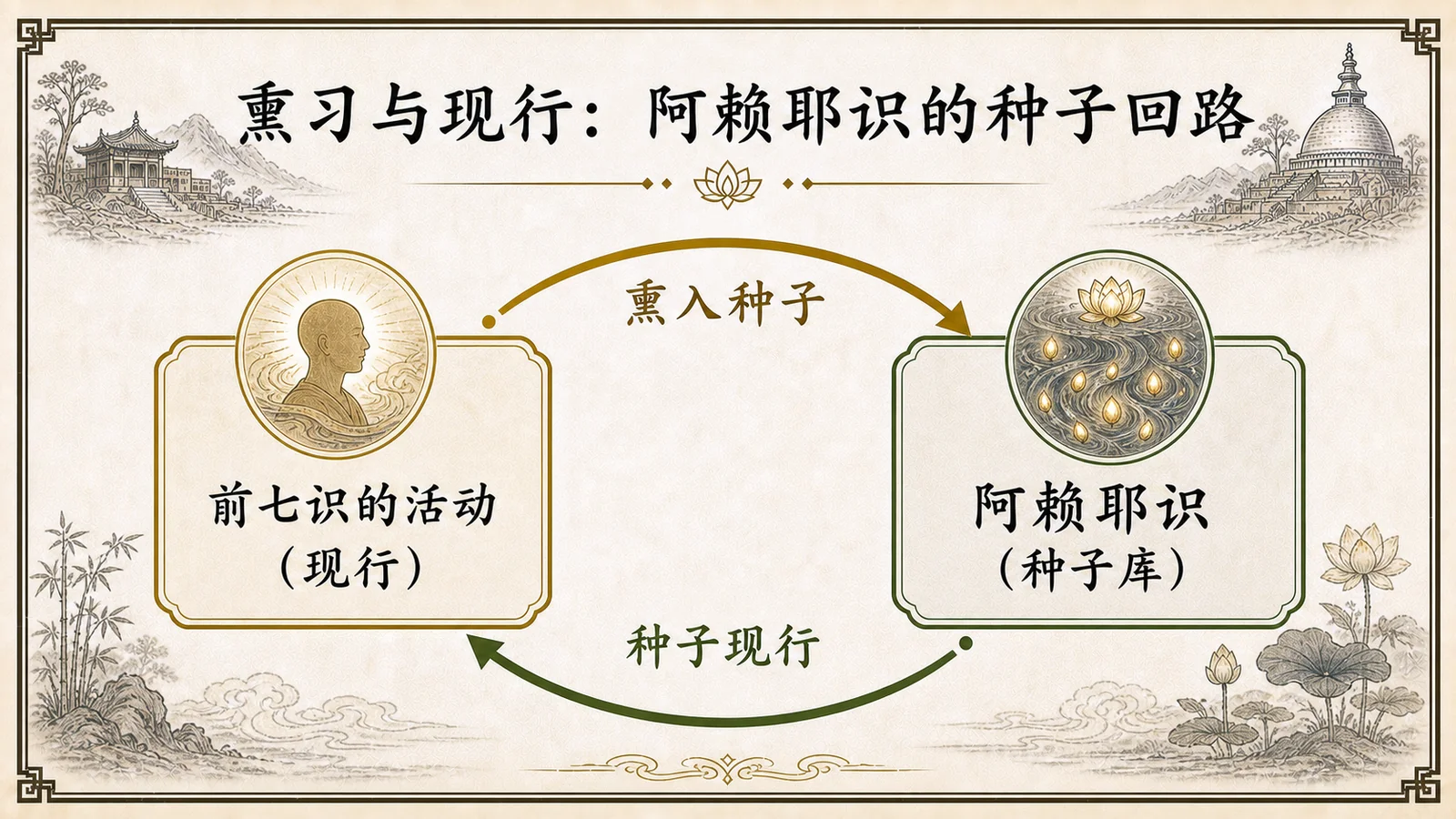 熏习与现行:阿赖耶识的种子回路