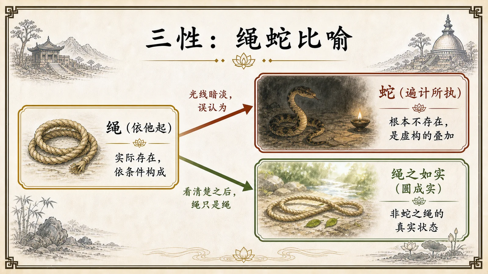 三性:绳蛇比喻