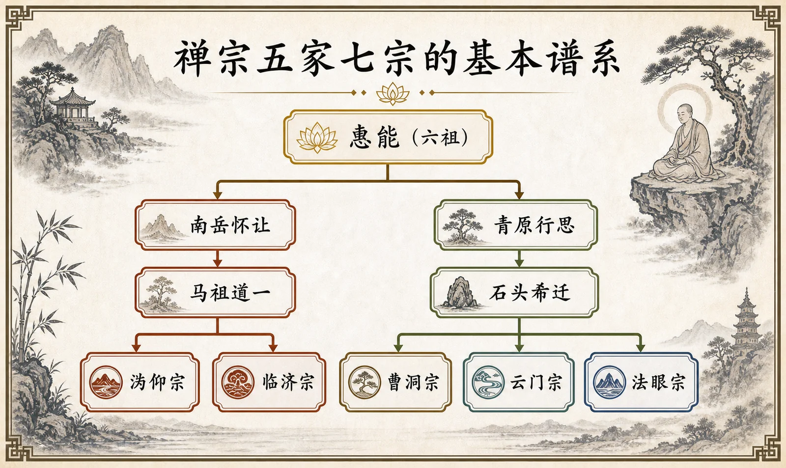 禅宗五家七宗的基本谱系