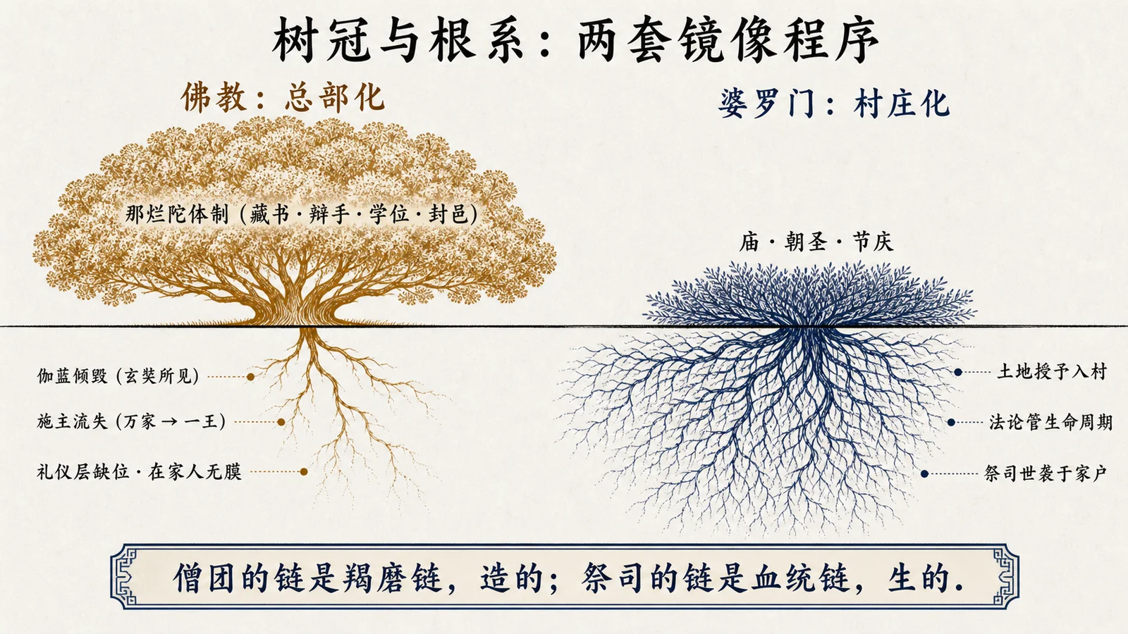 树冠与根系:两套镜像程序