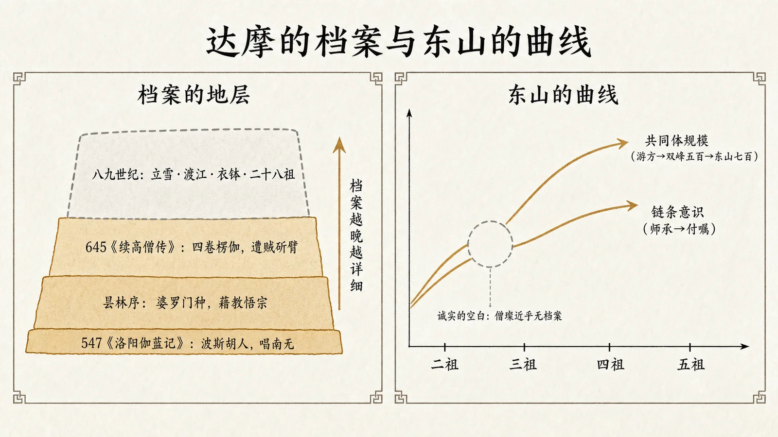 达摩的档案与东山的曲线