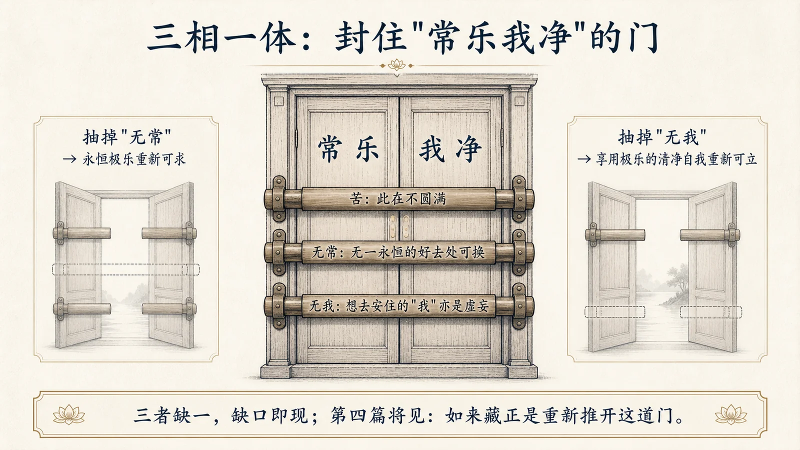 三相一体:封住常乐我净的门